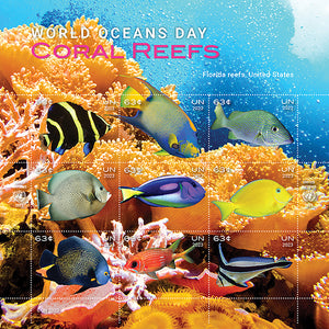 World Oceans Day Stamps - the Florida Reefs in the USA