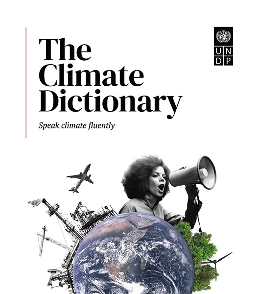 The Climate Dictionary from UNDP. Cover in blank background.
