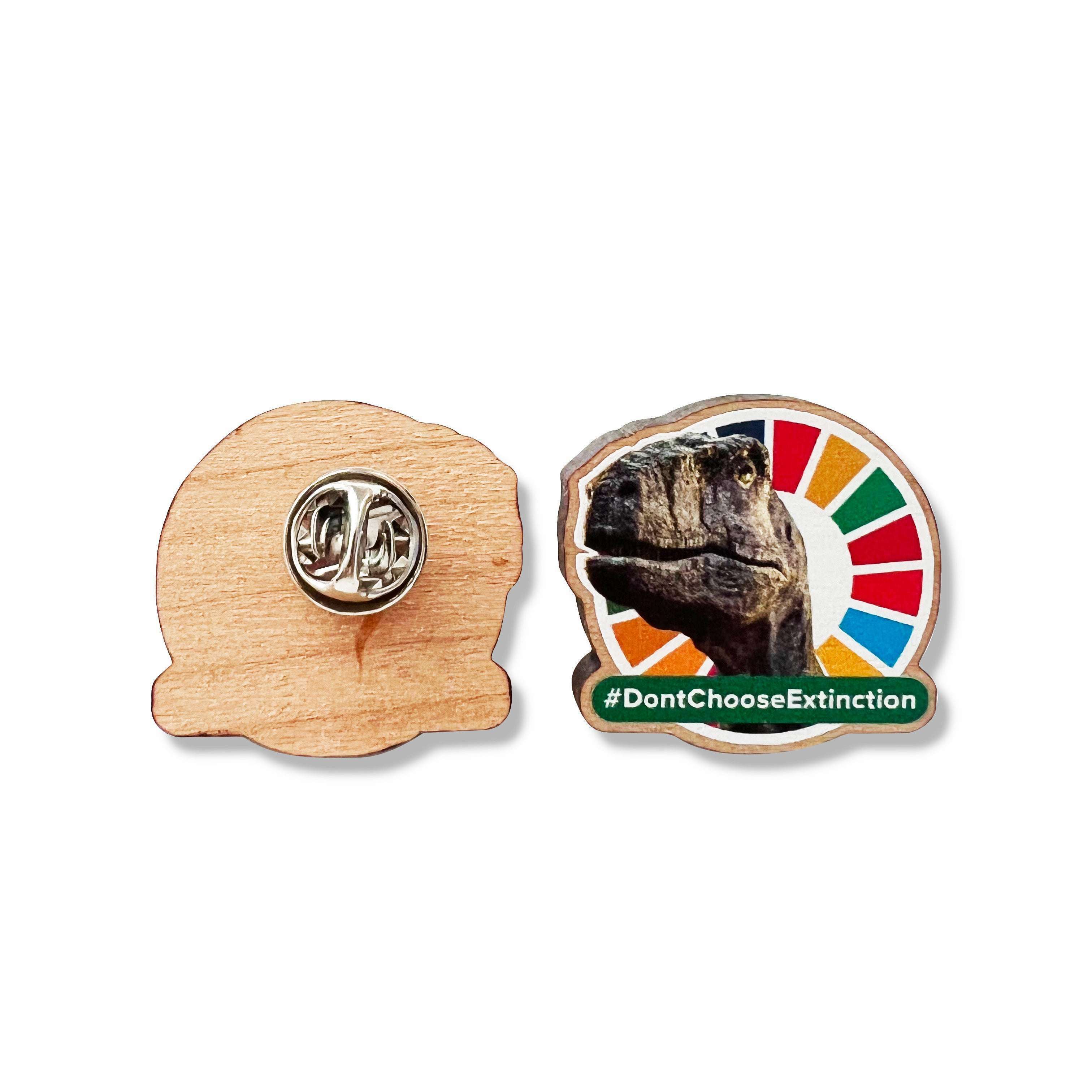 Undp Pin #DontChooseExtinction Wooden SDGs Lapel Pin | UNDP Shop