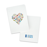 SDGs Mini Notebook featuring the heart design on the compact with cover 
