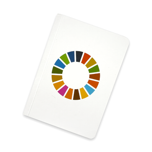 Compact white cover featuring the colorful SDGs Wheel representing the 17 sustainable goals 