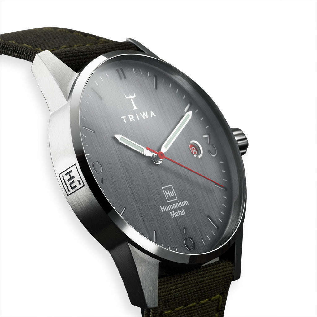 Triwa Humanium Metal Watch - Recycled Strap with Dark Grey Dial